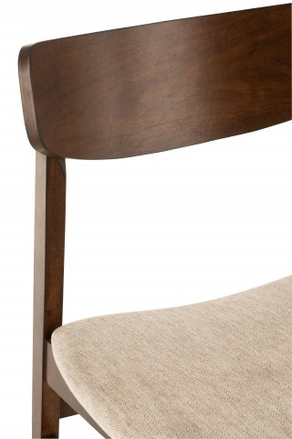 Chaise vintage KENU en bois hévéa et métal noir.